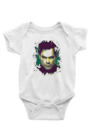 Dexter Baskılı Beyaz Unisex Bebek Body - Zıbın