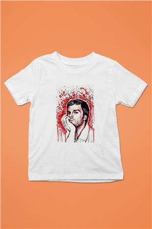 Dexter Baskılı Beyaz Unisex Beyaz Çocuk Tişört - Tshirt