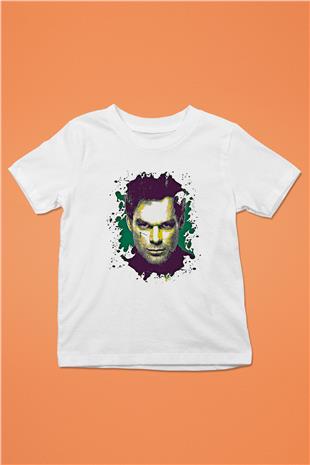 Dexter Baskılı Beyaz Unisex Beyaz Çocuk Tişört - Tshirt