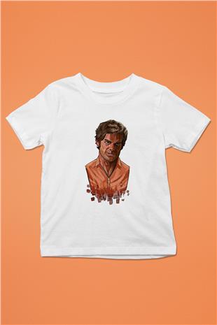Dexter Baskılı Beyaz Unisex Beyaz Çocuk Tişört - Tshirt