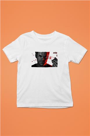 Dexter Baskılı Beyaz Unisex Beyaz Çocuk Tişört - Tshirt