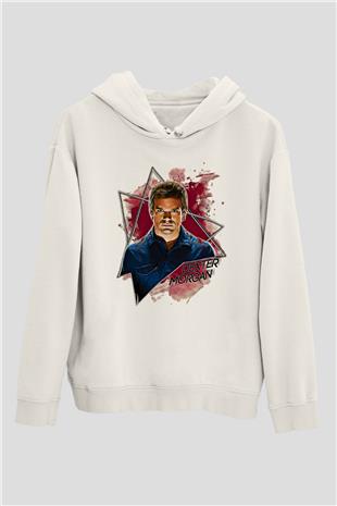 Dexter Baskılı Beyaz Unisex Hoodie
