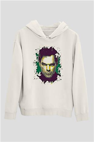Dexter Baskılı Beyaz Unisex Hoodie