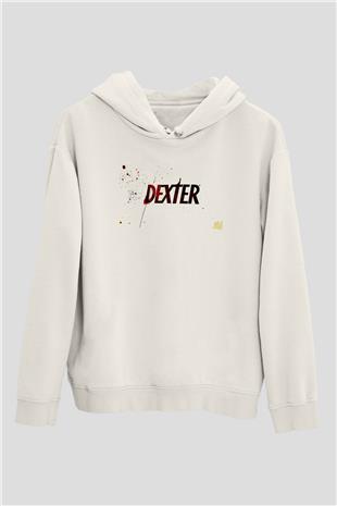 Dexter Baskılı Beyaz Unisex Hoodie