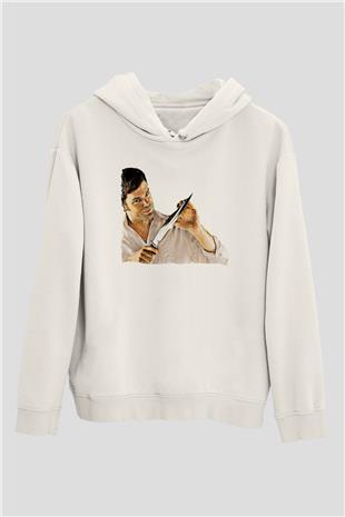 Dexter Baskılı Beyaz Unisex Hoodie