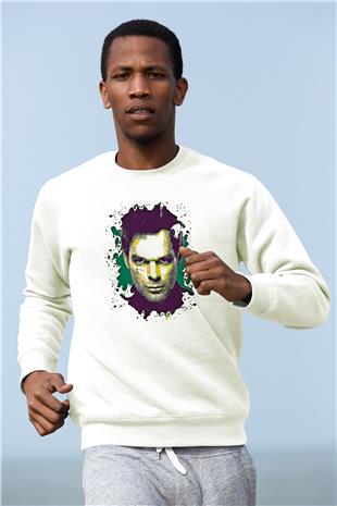 Dexter Baskılı Beyaz Unisex Sweatshirt
