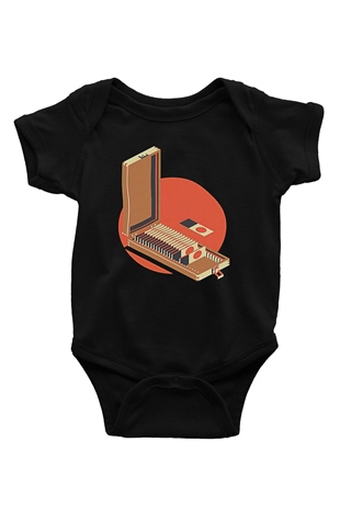 Dexter Baskılı Unisex Siyah Bebek Body - Zıbın
