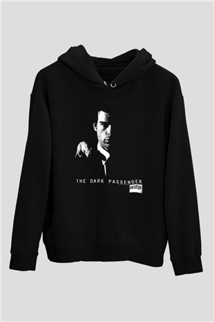 Dexter Baskılı Unisex Siyah Kapüşonlu Sweatshirt