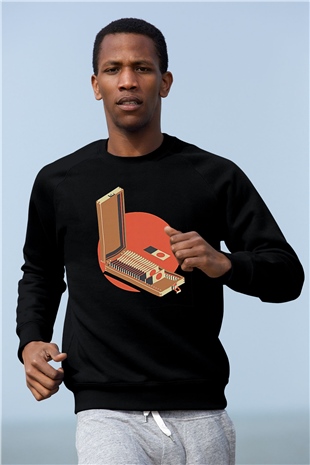 Dexter Baskılı Unisex Siyah Sweatshirt
