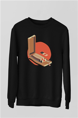Dexter Baskılı Unisex Siyah Sweatshirt