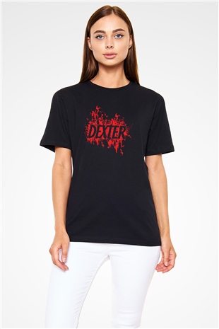 Dexter Baskılı Unisex Siyah Tişört - Tshirt