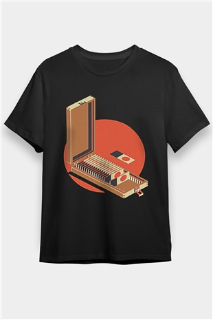 Dexter Baskılı Unisex Siyah Tişört - Tshirt