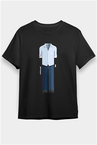 Dexter Baskılı Unisex Siyah Tişört - Tshirt