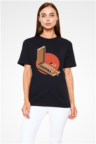 Dexter Baskılı Unisex Siyah Tişört - Tshirt