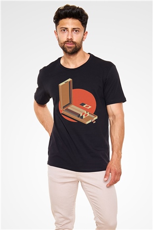 Dexter Baskılı Unisex Siyah Tişört - Tshirt