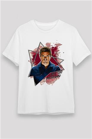 Dexter Unisex Baskılı Beyaz Tişört - Tshirt