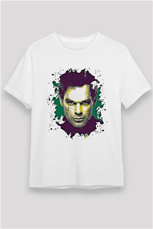 Dexter Unisex Baskılı Beyaz Tişört - Tshirt