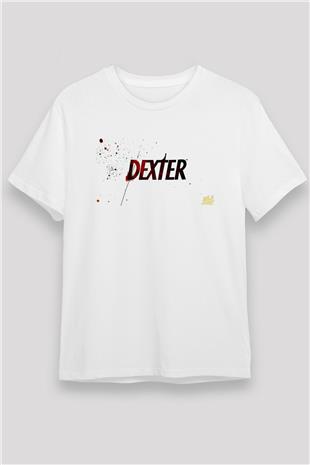 Dexter Unisex Baskılı Beyaz Tişört - Tshirt