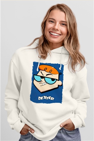 Dexters Laboratory Beyaz Unisex Hoodie