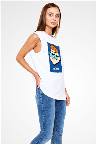 Dexters Laboratory Beyaz Unisex Kolsuz Tişört