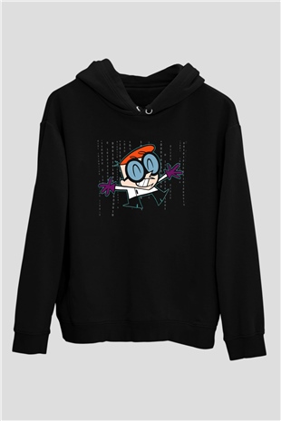 Dexters Laboratory Siyah Unisex Hoodie