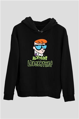 Dexters Laboratory Siyah Unisex Hoodie