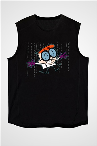 Dexters Laboratory Siyah Unisex Kolsuz Tişört