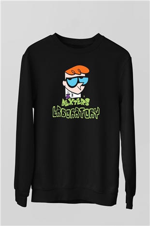 Dexters Laboratory Siyah Unisex Sweatshirt