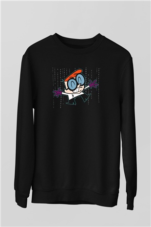 Dexters Laboratory Siyah Unisex Sweatshirt