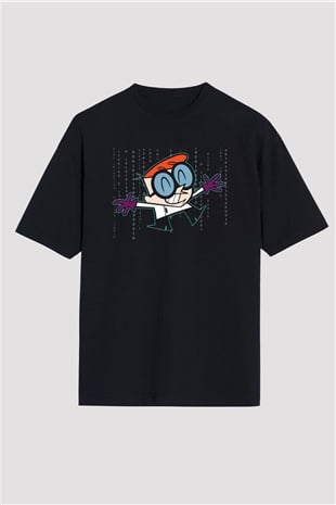 Dexters Laboratory Siyah Oversize Tişört Oversize T-shirt