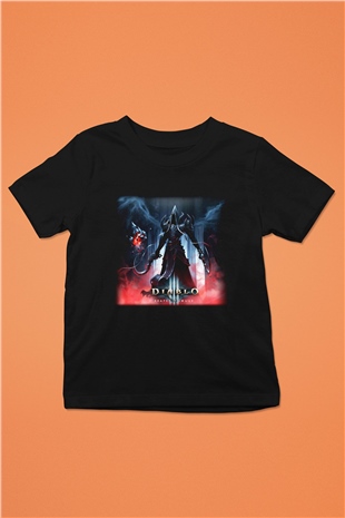 Diablo Baskılı Siyah Unisex Çocuk Tişört