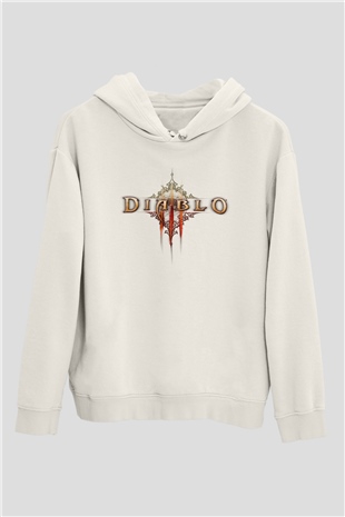 Diablo Beyaz Unisex Hoodie