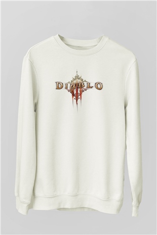 Diablo Beyaz Unisex Sweatshirt