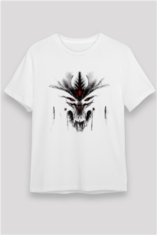 Diablo Beyaz Unisex Tişört T-Shirt