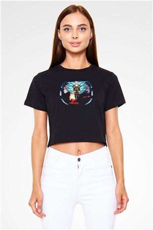 Diablo Siyah  Crop Top Tişört