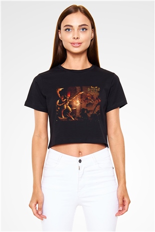 Diablo Siyah Crop Top Tişört