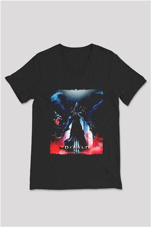 Diablo Siyah Unisex V Yaka Tişört