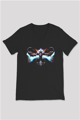 Diablo Siyah Unisex V Yaka Tişört