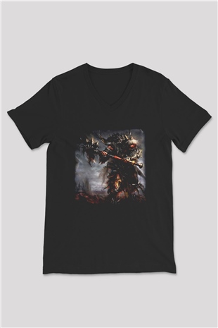 Diablo Siyah Unisex V Yaka Tişört T-Shirt