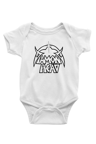 Diamond Head Baskılı Beyaz Unisex Bebek Body - Zıbın