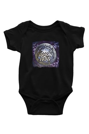 Diamond Head Baskılı Unisex Siyah Bebek Body - Zıbın