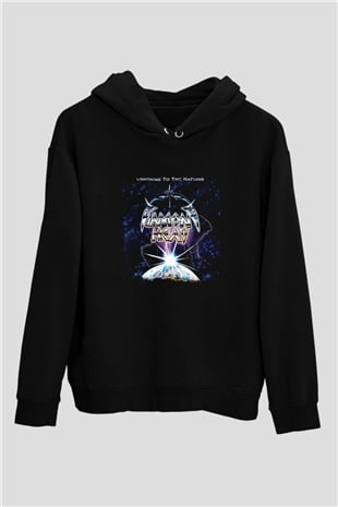 Diamond Head Baskılı Unisex Siyah Hoodie