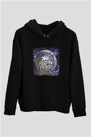 Diamond Head Baskılı Unisex Siyah Hoodie