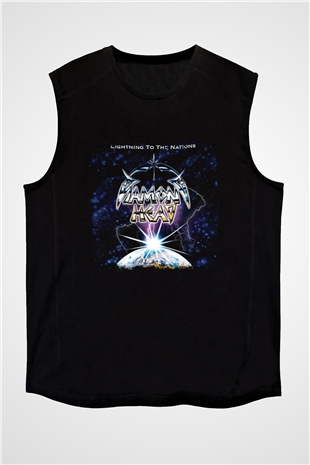Diamond Head Baskılı Unisex Siyah Kolsuz Tişört