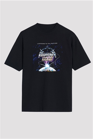 Diamond Head Baskılı Unisex Siyah Oversize Tişört