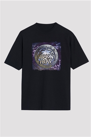 Diamond Head Baskılı Unisex Siyah Oversize Tişört