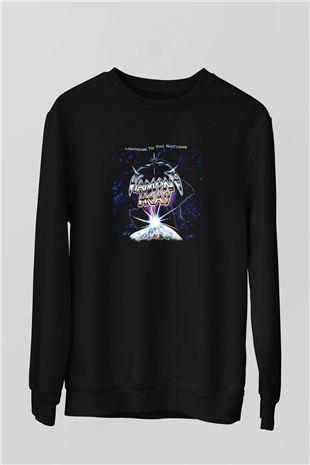 Diamond Head Baskılı Unisex Siyah Sweatshirt