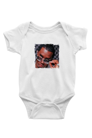 Diddy Baskılı Unisex Beyaz Bebek Body - Zıbın