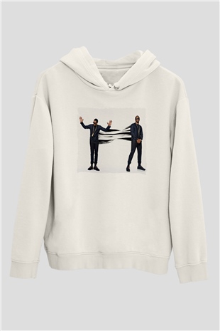 Diddy Beyaz Unisex Kapüşonlu Sweatshirt