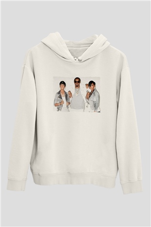 Diddy Beyaz Unisex Kapüşonlu Sweatshirt